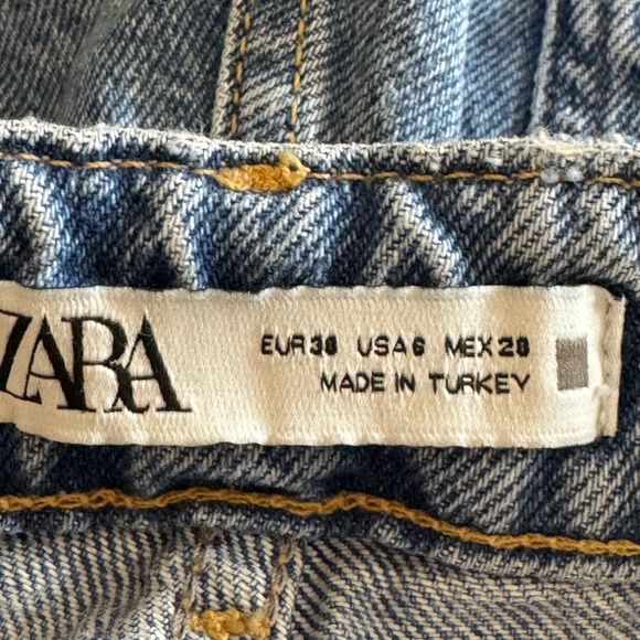 Zara Jeans womens size 6 high rise z1975 straight leg Denim Ankle Mid Blue - Picture 7 of 15